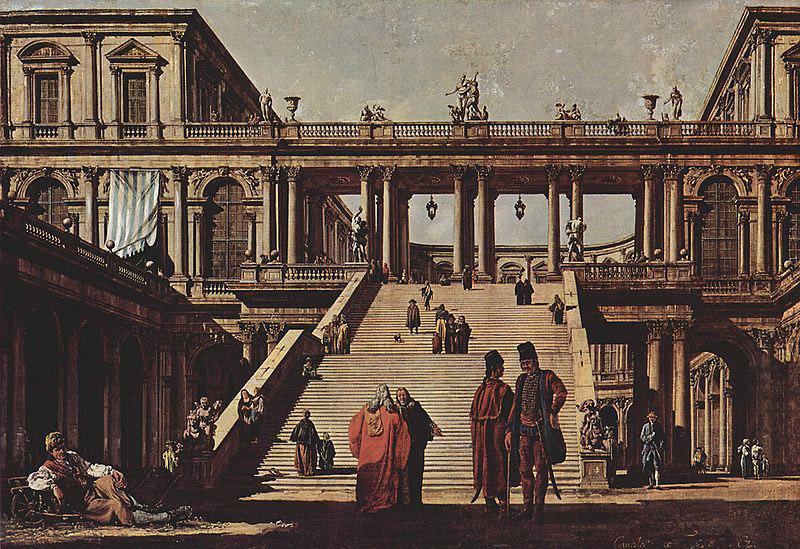 Bernardo Bellotto Capriccio, Palasttreppe